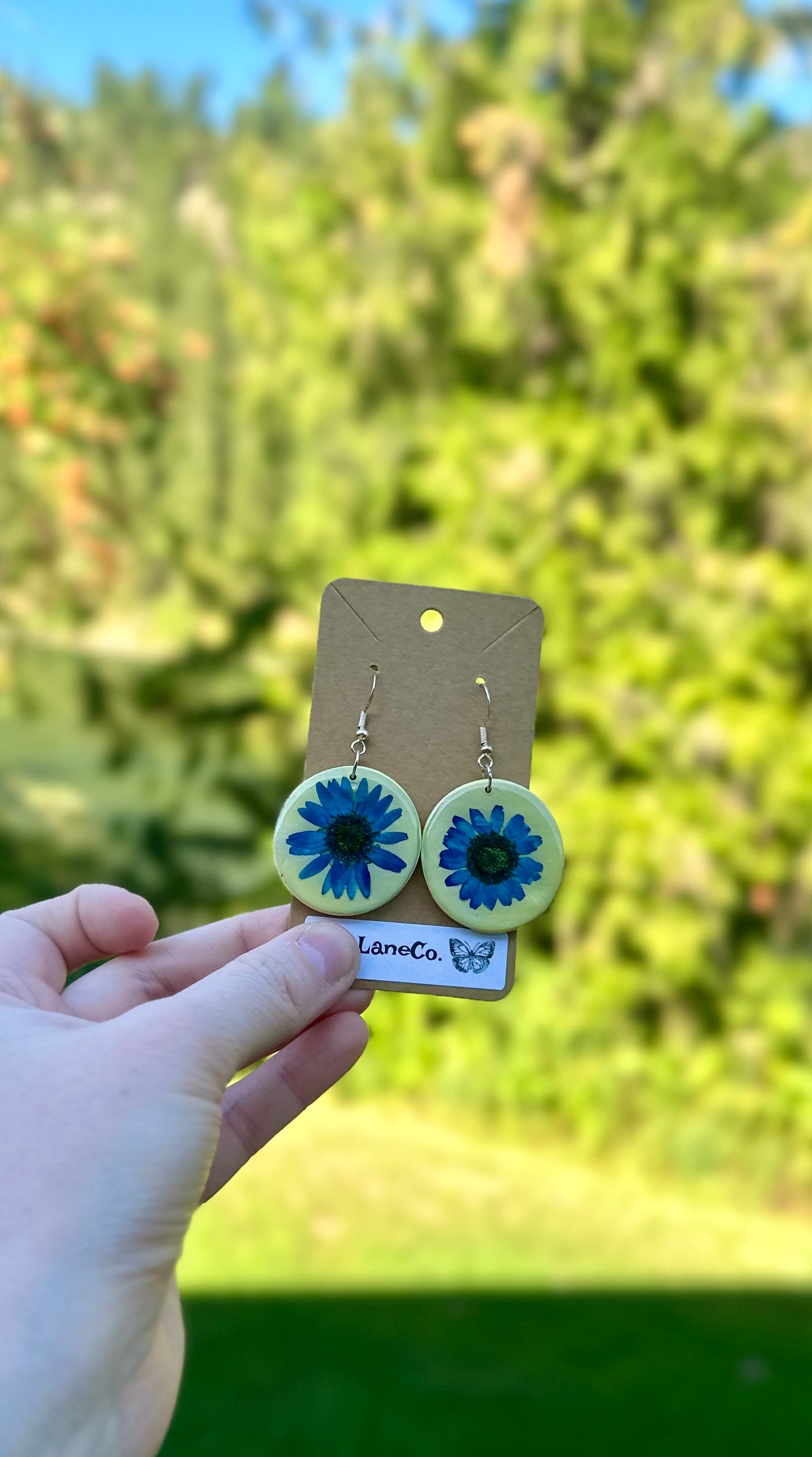 Blue Daisy Earring