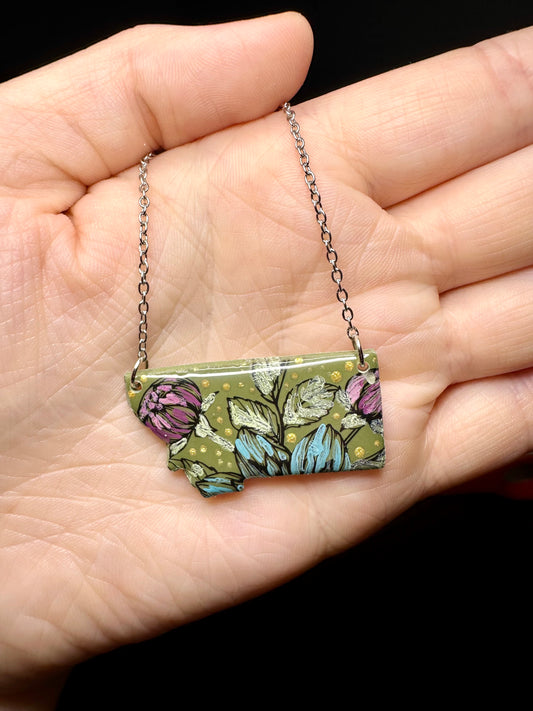 Olive & Floral Necklace