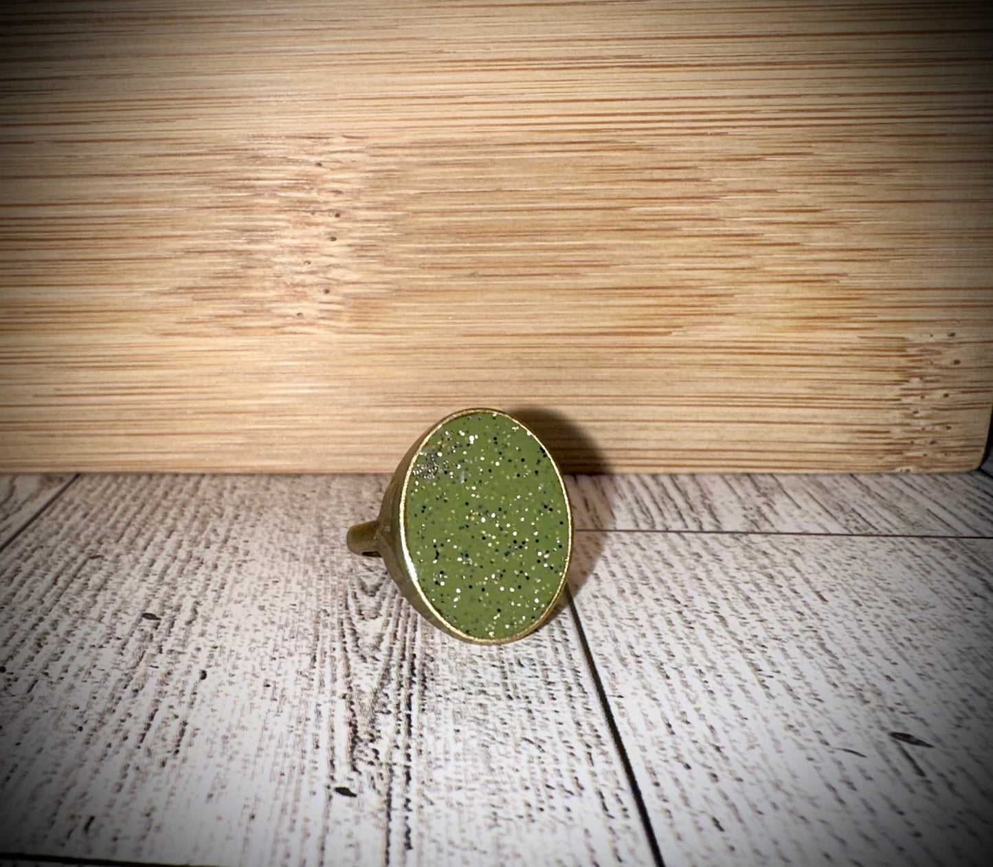 Olive Glitter Ring