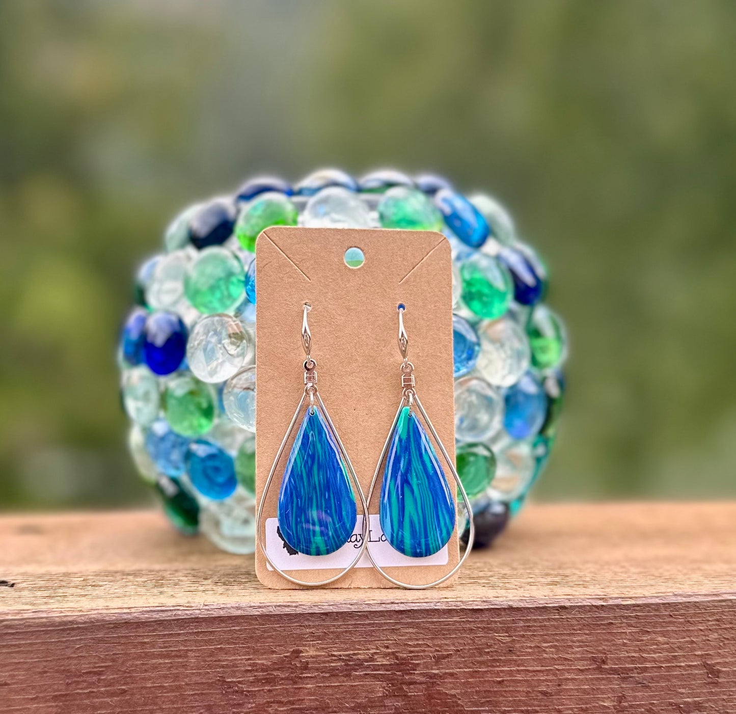 Blue & Green Hook Earring