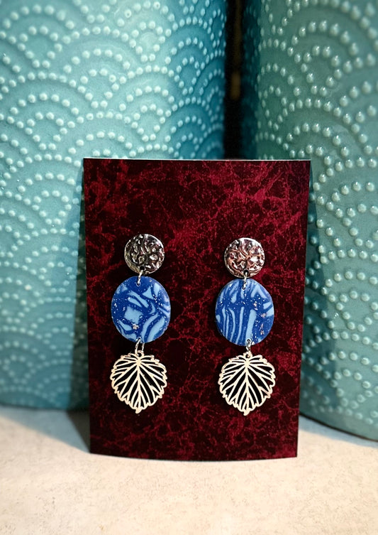 Blue Leaf Earring