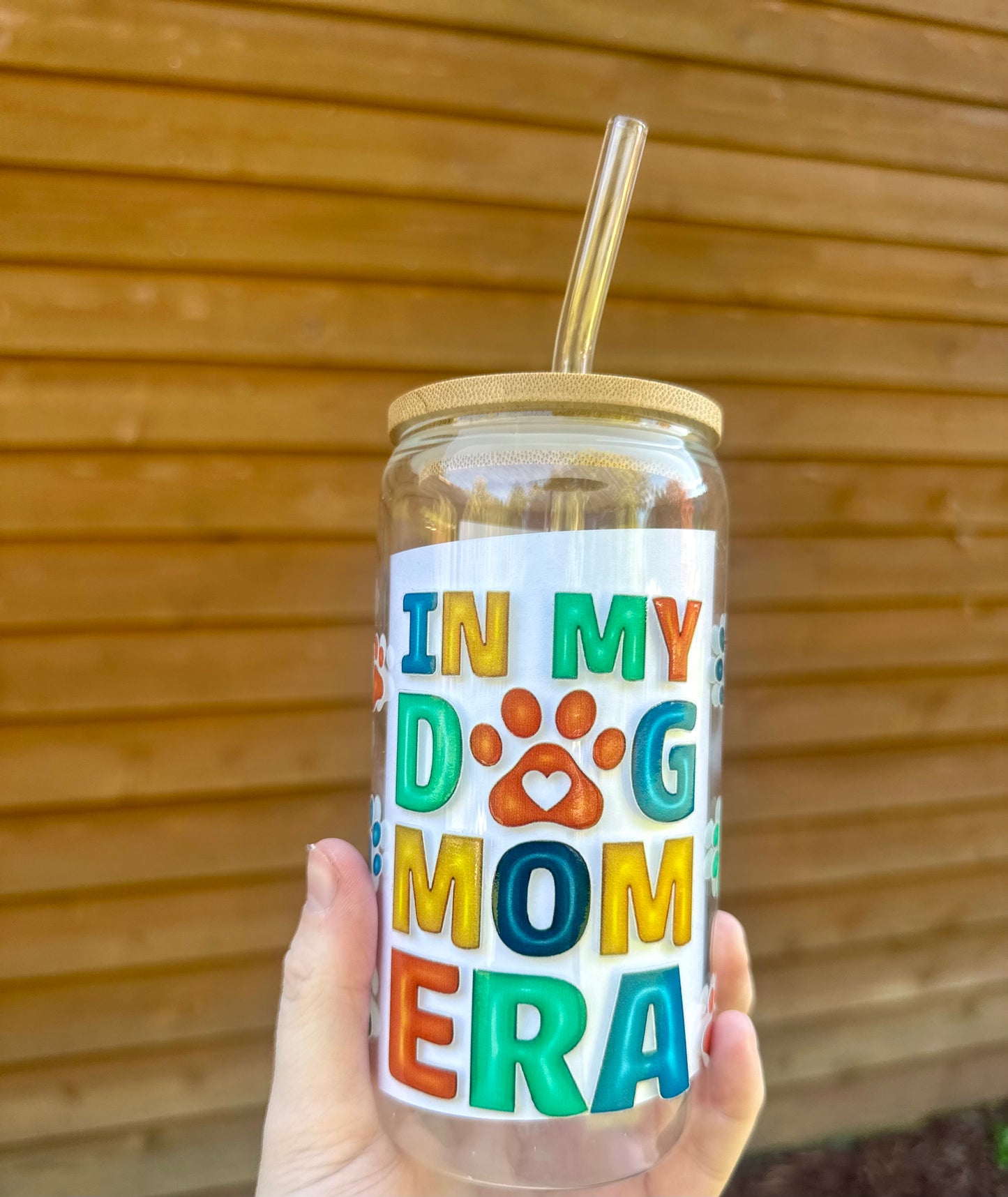 Dog Mom Glass Can Cup