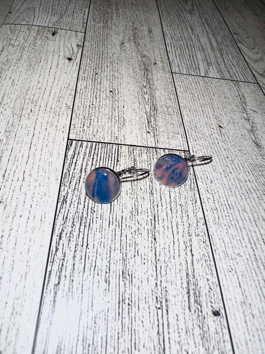 Blue & Pink Latch Earrings